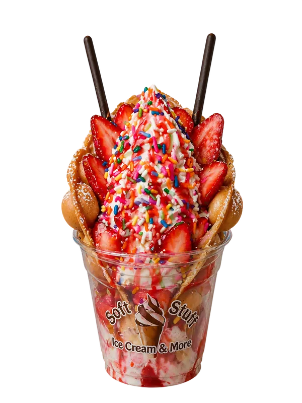 Strawberry bubble waffle
