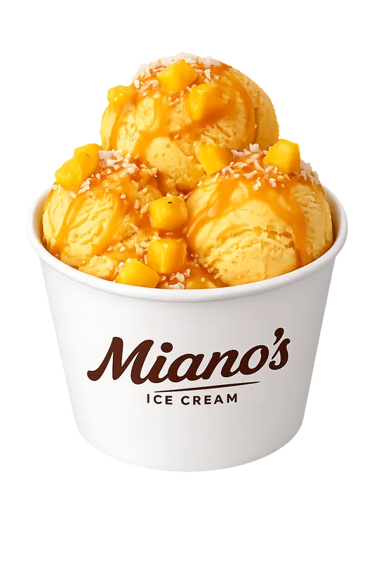 Mango ice cream scoop
