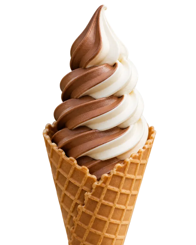 Soft Stuff signature soft serve in a waffle cone