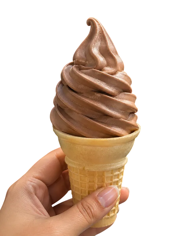 Chocolate soft serve cone