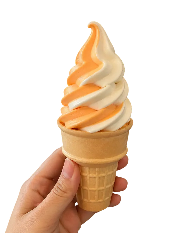 Orange and vanilla twist cone