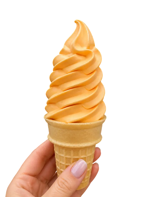 Orange soft serve cone