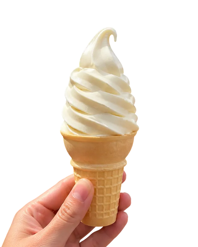 Vanilla soft serve cone